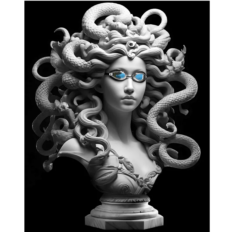 a-portrait-of-a-whitef-marble-statue-of-hercules-in-front-the-statue-is-monochrome-dark-background